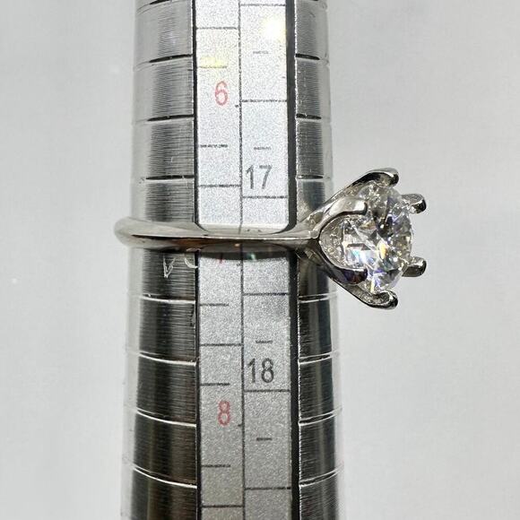 Moissanite Diamond Engagement Ring 2 Ct Six Prong Round Cut 18K GRA Size 7 - Picture 8 of 12